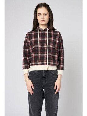 THE GREAT Teammate Cedar House Red Plaid Hoodie Size 1